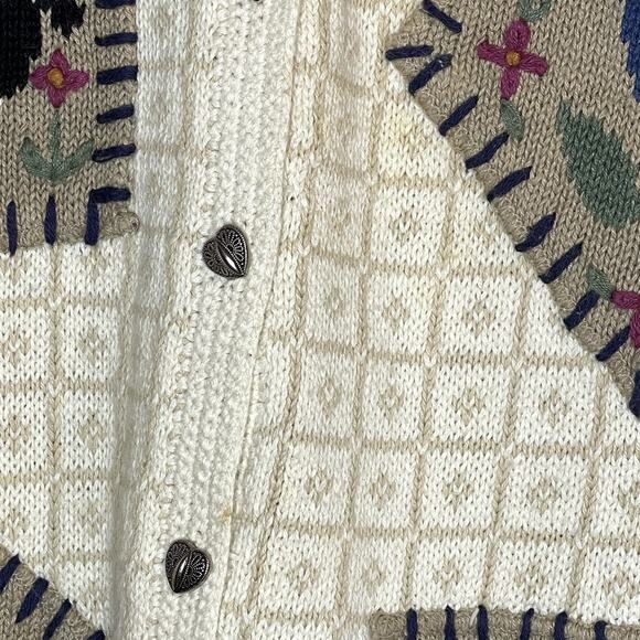 Signature by Northern Isles Petites Cardigan Cream Hand Embroidered Petite Large - Picture 8 of 9